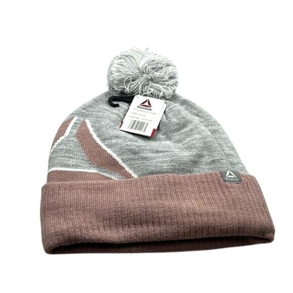 Reebok OSFM Beanie Light Grey Combo With Pom - Picture 4 of 5